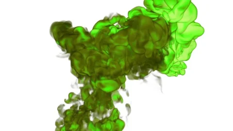 Cloud of green Ink underwater or smoke with alpha mask. Use for transitions Stock Footage