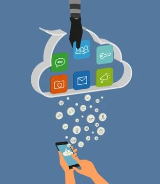 Cloud hacking Stock Illustration