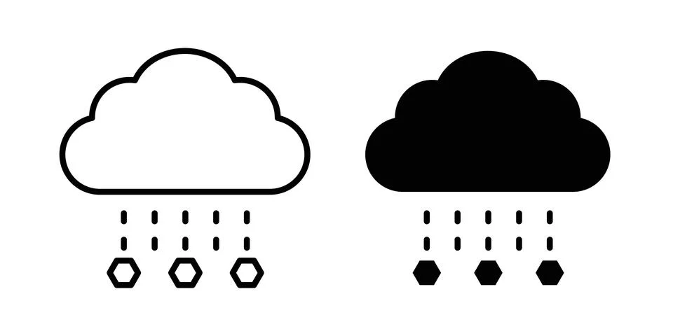Cloud hail icon symbol. Flat and Stroke Vector illustration Illustrazione stock