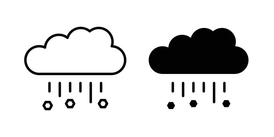 Cloud hail icon vector, symbol, logo illustrations Stock Illustration