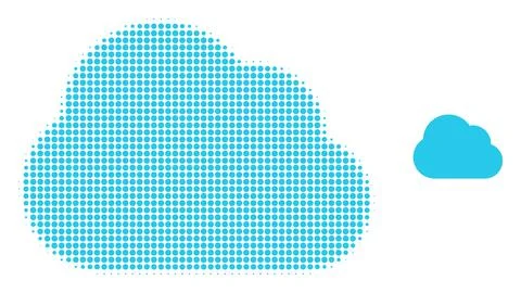 Cloud Halftone Dotted Icon Stock Illustration