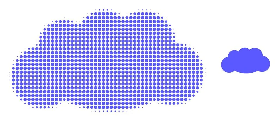 Cloud Halftone Dotted Icon イラスト素材