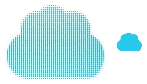 Cloud Halftone Dotted Icon Stock Illustration