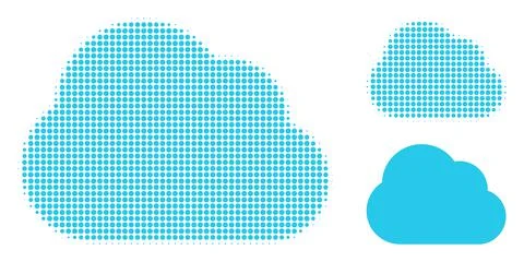 Cloud Halftone Dotted Icon 스톡 일러스트