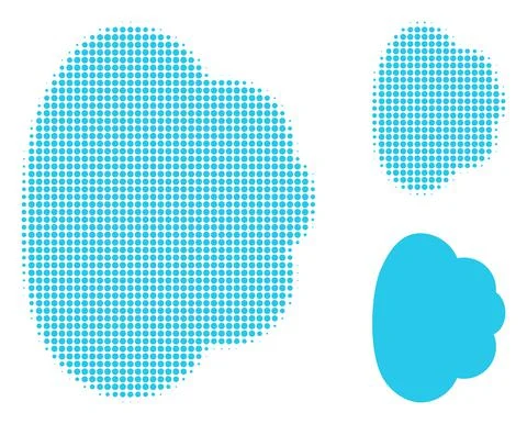 Cloud Halftone Dotted Icon Stock Illustration