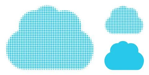 Cloud Halftone Dotted Icon Stock Illustration