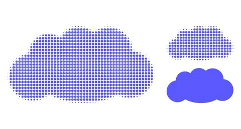 Cloud Halftone Dotted Icon Stock Illustration