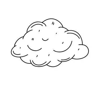 Cloud in hand draw doodle style. Isolated on a white background. Vector stock Stock Illustration