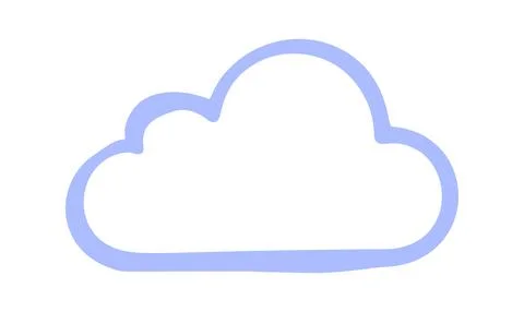 Cloud hand drawn doodle. Vector doodle illustration icon isolated on white bg Stock Illustration