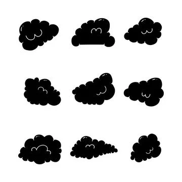 Cloud hand drawn solid icon vector illustration Stock Illustration