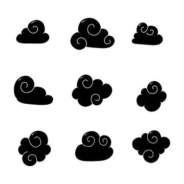 Cloud hand drawn solid icon vector illustration Stock Illustration