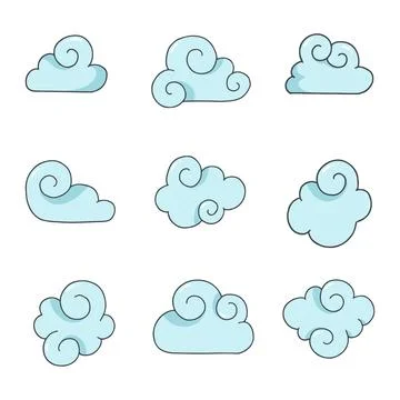 Cloud hand drawn vector illustration Stock Illustration
