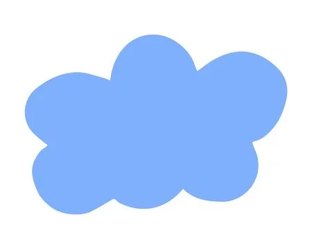 Cloud hand painted with brush. Doodle cloud icon isolated on white background Stock Illustration