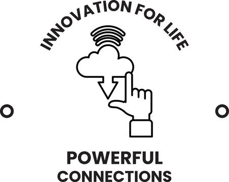 A cloud with a hand pointing to it Stock Illustration