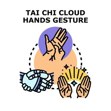 Cloud hands tai chi gesture concept icon vector Stockillustratie