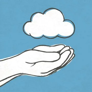 Cloud in hands. vector, eps10 Stock-Illustration