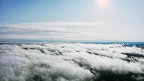 Cloud Haven, A Serene Passage Through the Gentle Sky Ocean. Aerial Drone Shot Stock Footage 257783137
