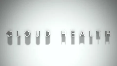 Cloud health 3D title animation with shadows on a white background Stock Footage 297856103