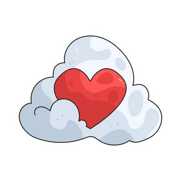 Cloud heart illustration Stock Illustration