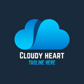 Cloud heart logo Stock Illustration