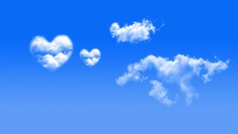 Cloud heart shape floating in the sky Stockbeeldmateriaal 102751744