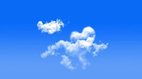 Cloud heart shape floating in the sky Stockbeeldmateriaal 102752527