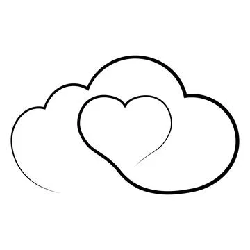 Cloud with heart tech icon symbolizing love, care, or connection Stock Illustration