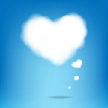 Cloud from hearts with blue background Stock Illustration