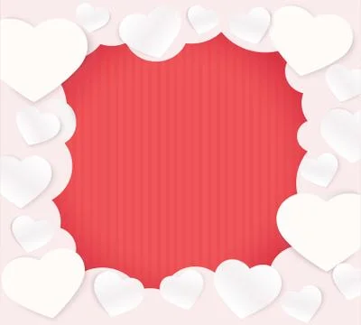 Cloud hearts shaped on pink background vector illustration Stock Illustration