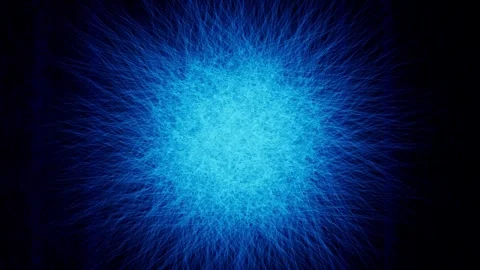 A cloud like a hedgehog animation spinning on a black background. Neurons ar Stock Footage 246678300
