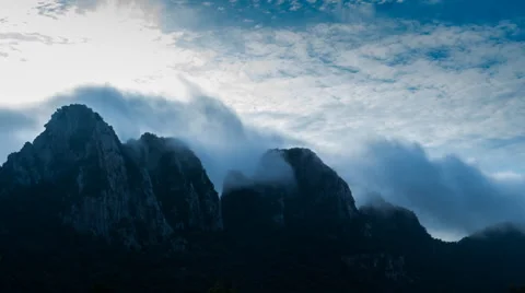 Cloud on high mountain. Stock Footage 54396772