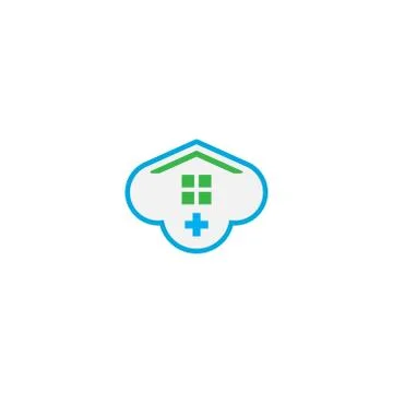 Cloud home care concept logo icon Stock Illustration