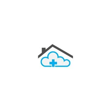 Cloud home care concept logo icon Stock Illustration
