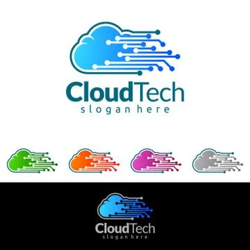 Cloud Home, Real Estate vector logo design with House and cloud shape, Repres イラスト素材