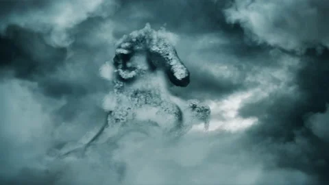 CLOUD HORSE PATRONUS FROM PARTICLES Stockbeeldmateriaal 131665140