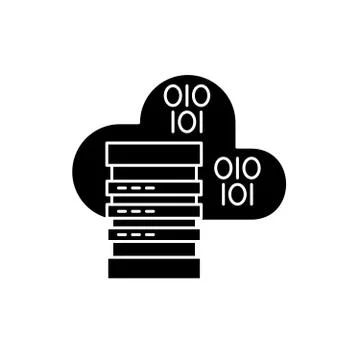 Cloud hosting black icon, vector sign on isolated background. Cloud hosting Stockillustratie