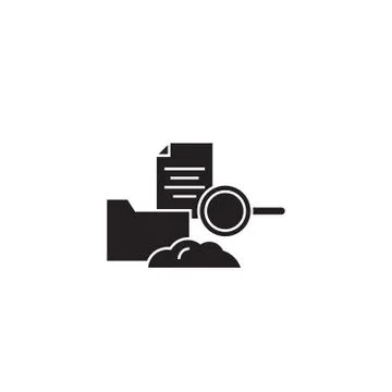 Cloud hosting black vector concept icon. Cloud hosting flat illustration, sign Stock Illustration