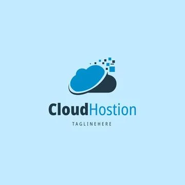 Cloud hosting company Logo Design , vector logo template Illustrazione stock