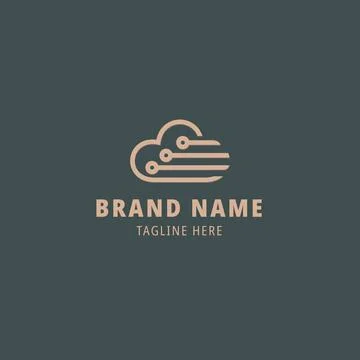 Cloud hosting company Logo Design , vector logo template Stock Illustration