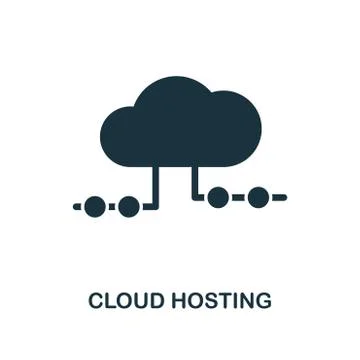 Cloud Hosting icon. Monochrome style design from big data icon collection. UI 스톡 일러스트