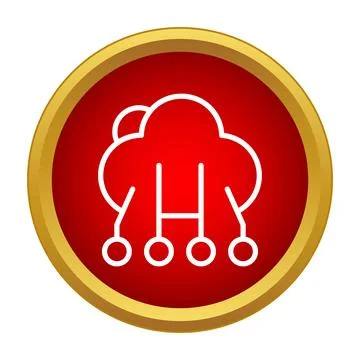 Cloud hosting icon representing network computing services Stock Illustration