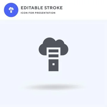 Cloud Hosting icon vector, filled flat sign, solid pictogram isolated on whit イラスト素材