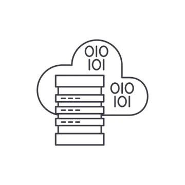 Cloud hosting line icon concept. Cloud hosting vector linear illustration Stock Illustration