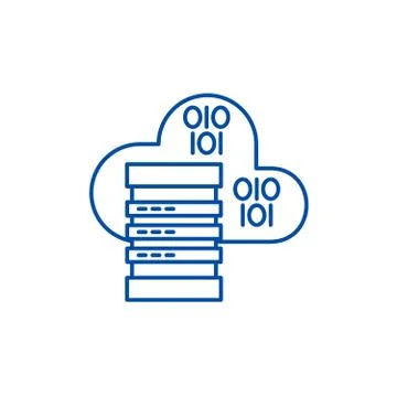 Cloud hosting line icon concept. Cloud hosting flat vector symbol, sign, outline Stockillustratie