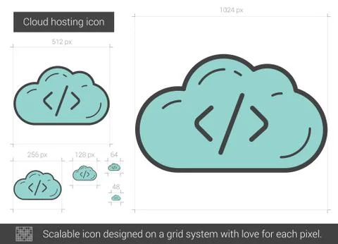 Cloud hosting line icon イラスト素材