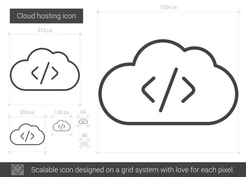 Cloud hosting line icon. イラスト素材