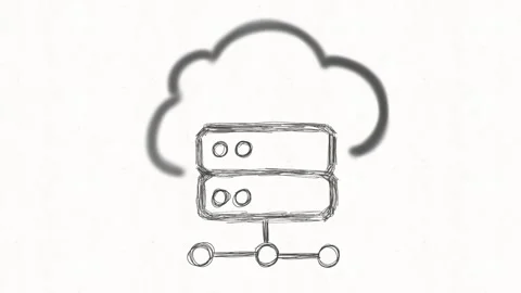 Cloud Hosting Server and Network Infrastructure Animation Video stock 342018332
