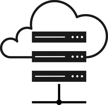 Cloud hosting server icon sign. Stock Illustration