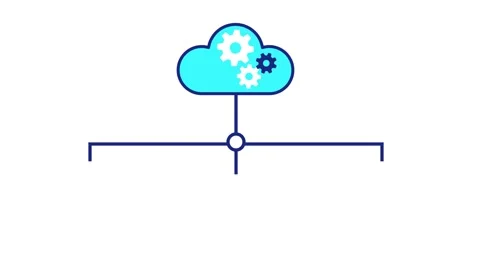 Cloud hosting with severs connected with cloud computing technology Stock Footage 240862012