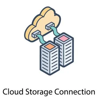 Cloud Hosting Vector Stock Illustration